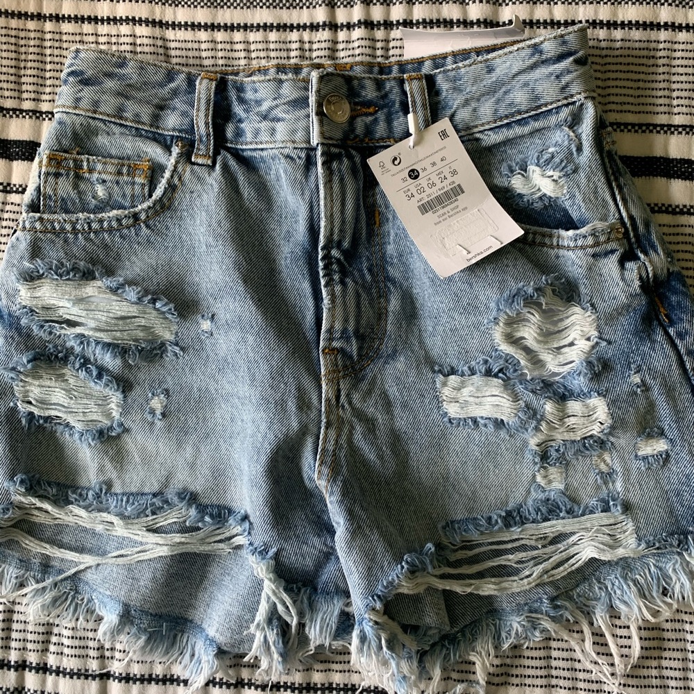 High rise jean shorts